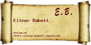 Eitner Babett névjegykártya